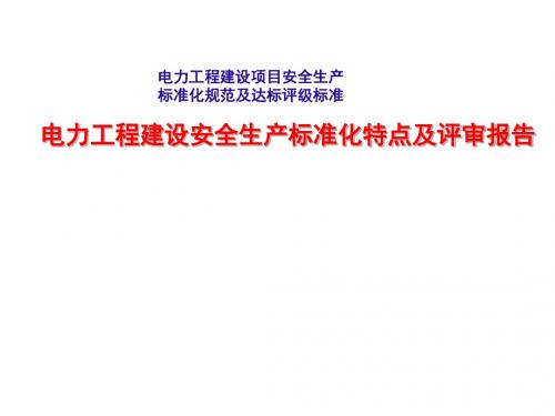 电力工程建设项目安全生产标准化的特点及评审要求