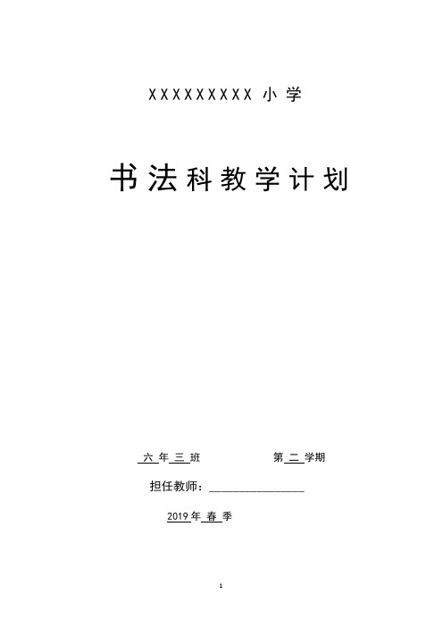 湘教版湖南美术出版社六年级下册书法计划和教案