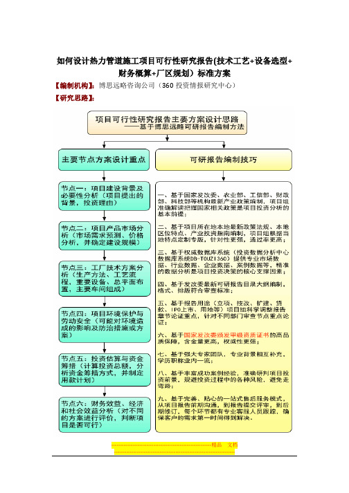 如何设计热力管道施工项目可行性研究报告(技术工艺+设备选型+财务概算+厂区规划)标准方案