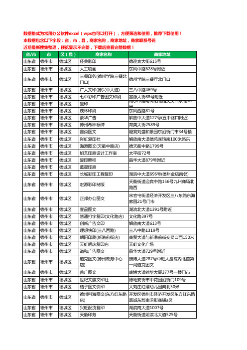 新版山东省德州市德城区打印工商企业公司名录名单大全164家