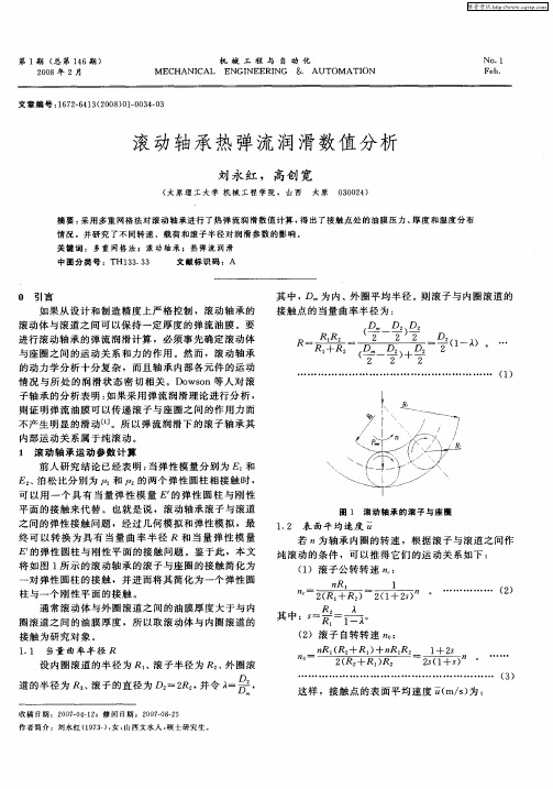 滚动轴承热弹流润滑数值分析