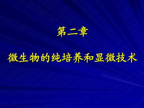 第2章 微生物的纯培养和显微技术