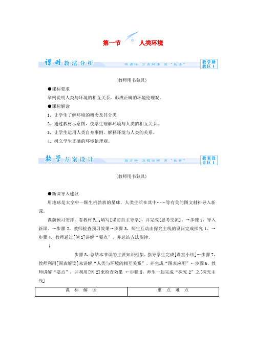 (教师用书)高中地理 第一单元 环境与环境问题 第一节 人类环境教学设计 鲁教版选修6