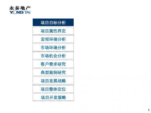 永泰地产香河项目定位报告框架