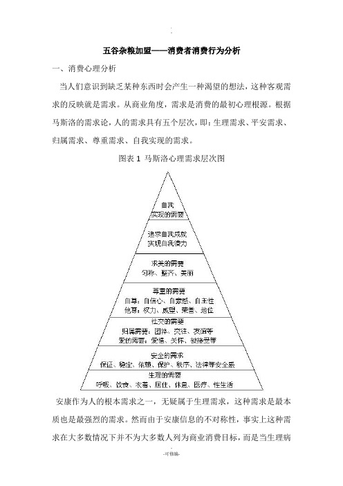 五谷杂粮加盟——消费行为分析