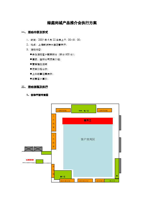 20070409_上海_绿庭尚城_绿庭尚城产品推介会执行方案