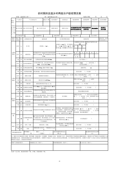 农村厕所改造验收情况表(A3)