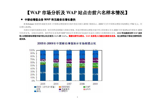 wap市场分析及六大wap站样本情况介绍