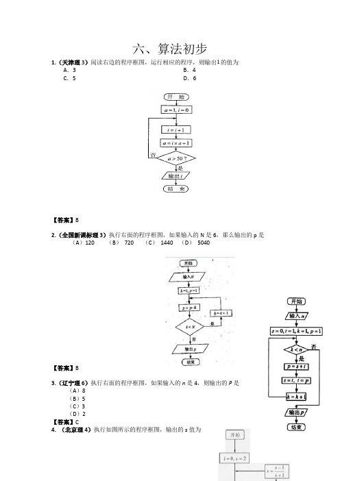 高考数学分类汇编6——算法初步