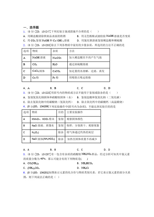 新人教版初中化学九年级上册第十一单元《盐 化肥》测试题(答案解析)(2)