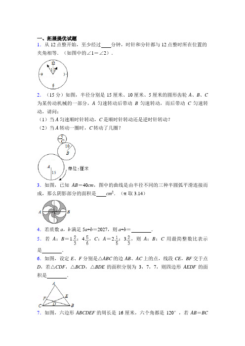 北师大版最新小学六年级数学奥数题题型汇总图文百度文库