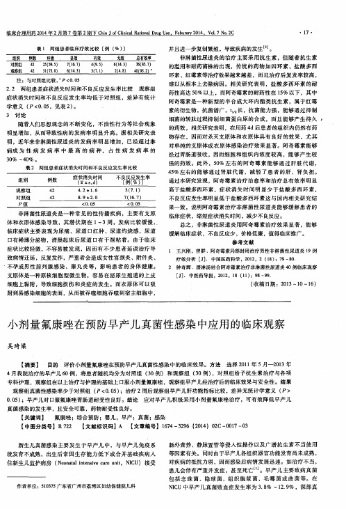 小剂量氟康唑在预防早产儿真菌性感染中应用的临床观察