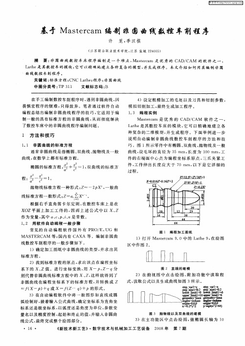 基于Mastercam编制非圆曲线数控车削程序