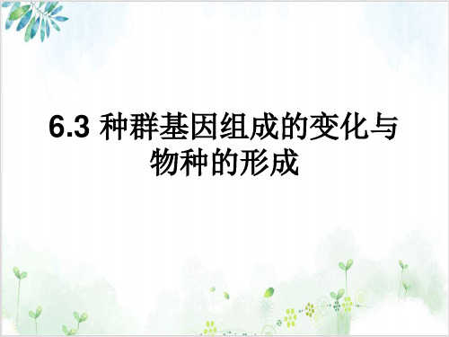 种群基因组成的变化与物种的形成人教版高中生物必修二精美课件