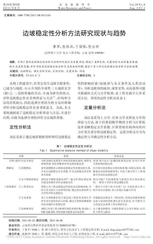 边坡稳定性分析方法研究现状与趋势_丁参军