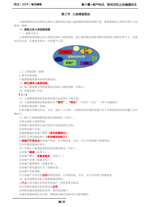 税法(2019)考试辅导第43讲_土地增值税法(1)