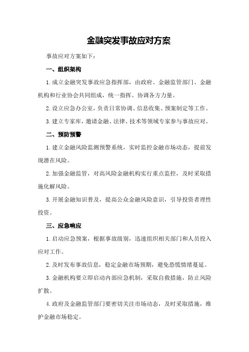 金融突发事故应对方案