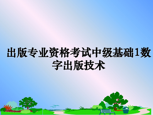 出版专业资格考试中级基础1数字出版技术