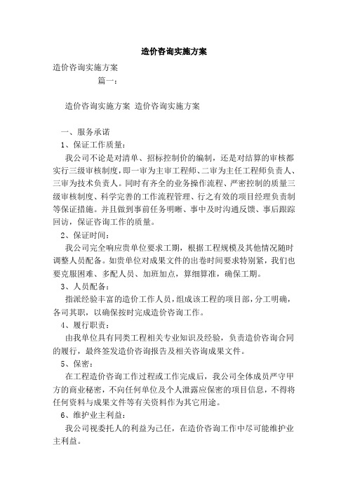 造价咨询实施总结方案.doc