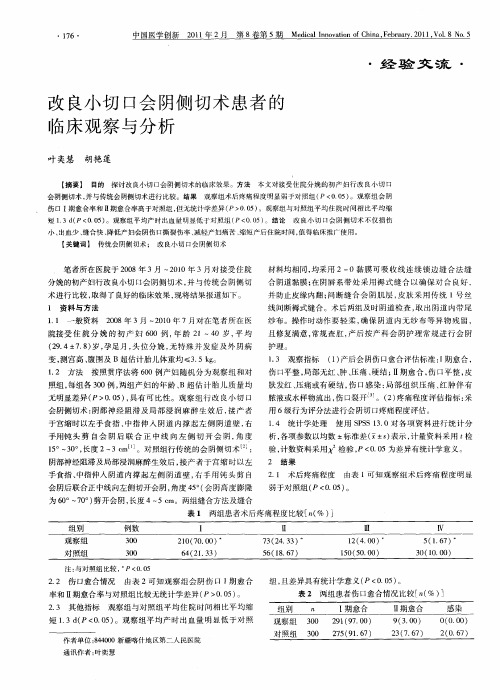 改良小切口会阴侧切术患者的临床观察与分析