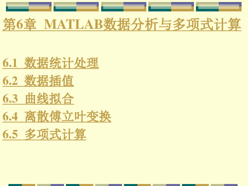 第6章  MATLAB数据分析与多项式计算