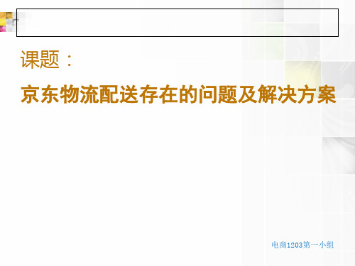 京东物流配送存在的问题及解决方案共19页PPT资料