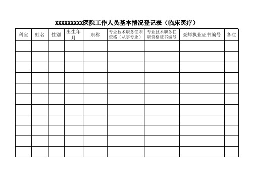 医护人员花名册