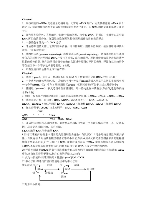 分子生物学重点