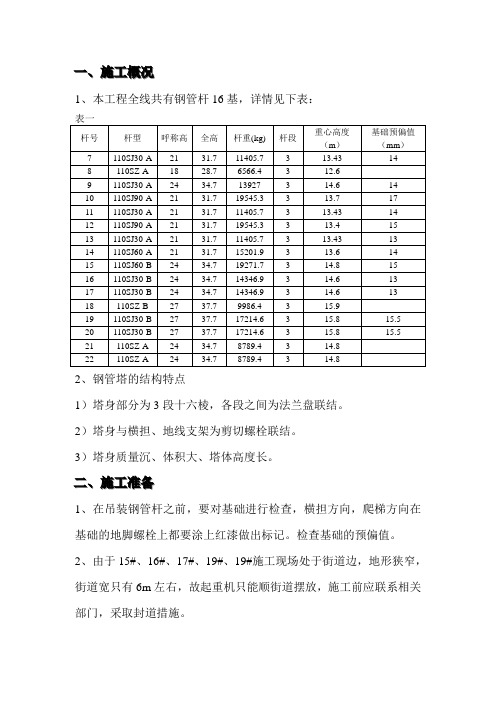 钢管杆组立施工作业指导书