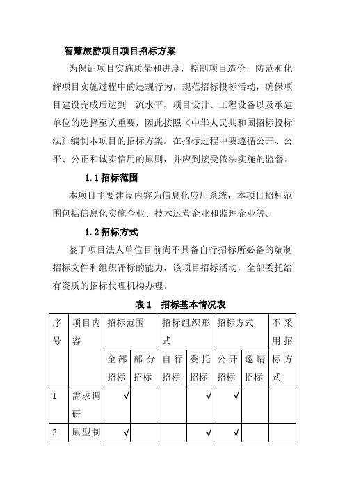 智慧旅游项目项目招标方案