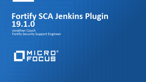 Fortify SCA Jenkins Plugin 19.1.0 用户指南说明书