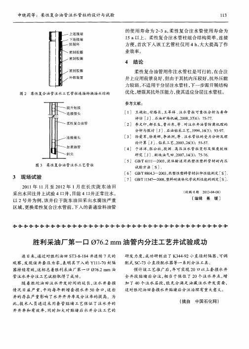 胜利采油厂第一口φ76.2mm油管内分注工艺井试验成功