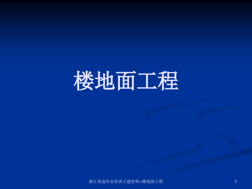 浙江省造价员培训土建资料--楼地面工程课件