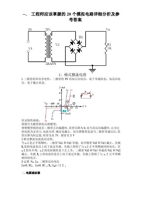 工程师应该掌握的20个模拟电路详细分析及参考答案