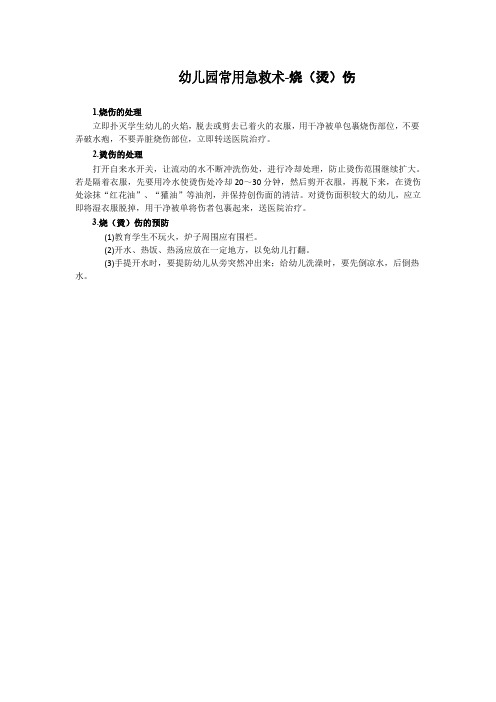 幼儿园常用急救术-烧烫伤