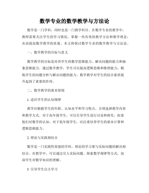 数学专业的数学教学与方法论