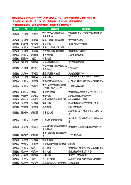 2020新版山西省暖通工商企业公司商家名录名单黄页联系电话号码地址大全539家