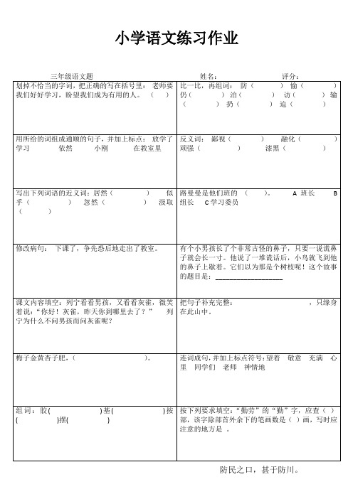 小学三年级语文精作细练I (34)