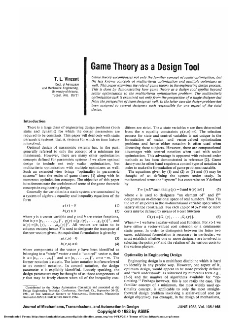 Game Theory as a Design Tool