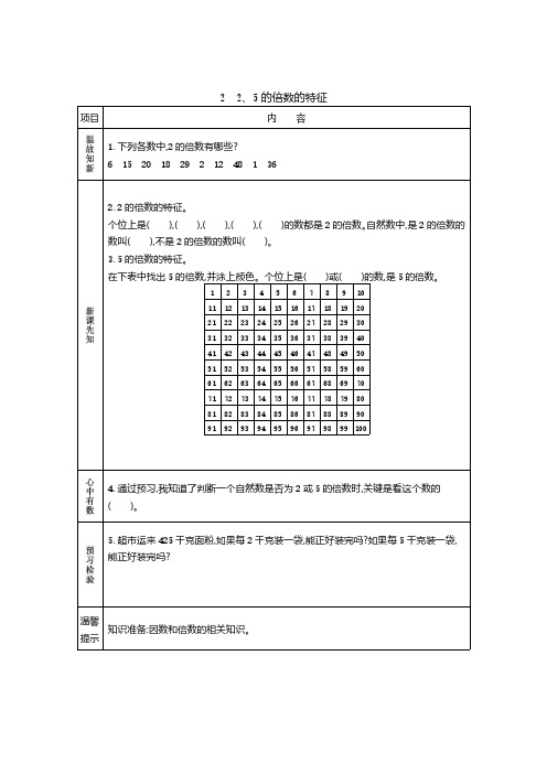 2020年人教版数学五年级下册2 2、5的倍数的特征