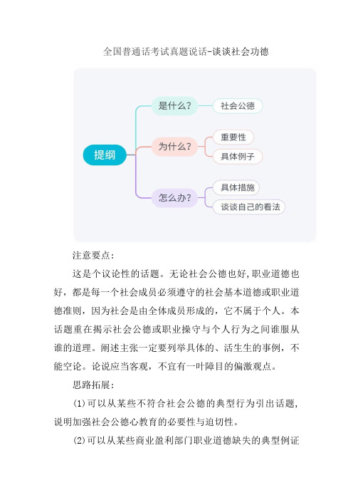 全国普通话测试—命题说话之谈谈社会功德