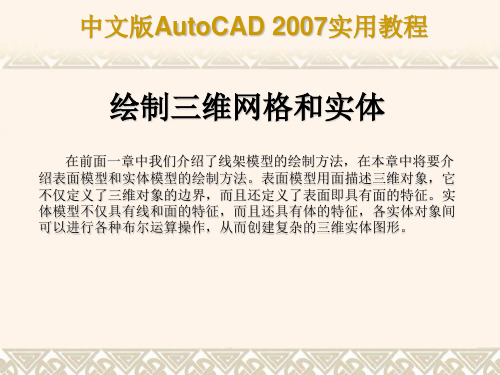 CAD2007教程——绘制三维网格和实体