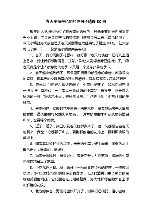 春天美丽景色的经典句子精选80句