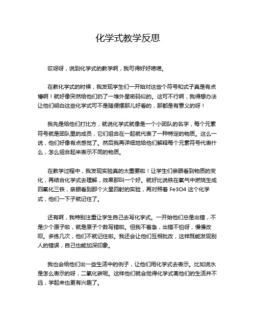 化学式教学反思