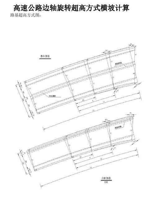 高速公路边轴旋转超高方式横坡计算