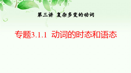 动词的时态和语态(重温高考考点精析1)-2024高考英语一轮复习课件(知识梳理考点精练)