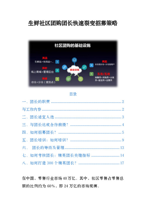 生鲜社区团购团长快速裂变招募策略