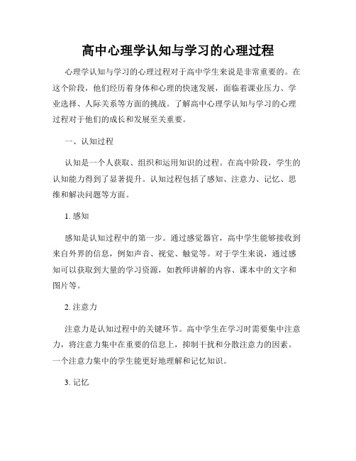 高中心理学认知与学习的心理过程