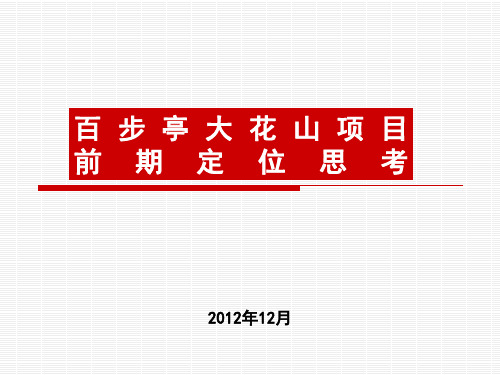 武汉百步亭大花山大盘项目前期定位思考报告前期策划