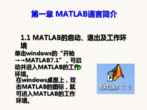 第一章MATLAB语言简介精品PPT课件